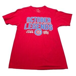 Fanatics Chicago Cubs 2016 World Series Champions Red Graphic T-Shirt Mens Small